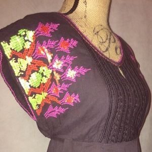 Floreat Anthropologie Kimono Beaded Sleeves Sz 4